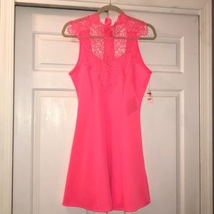Laced neckline dress